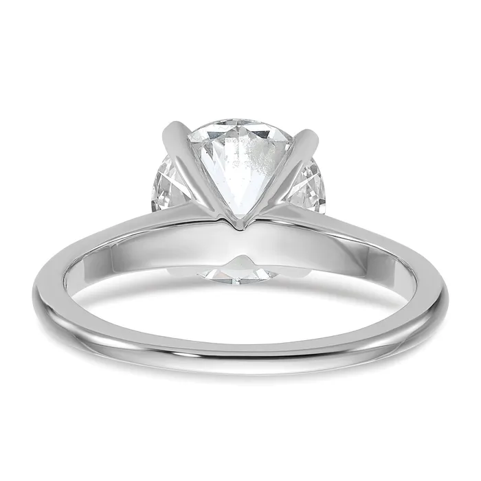 Rings 14k White Gold 3 Ct Certified Lab Grown Diamond VSSI G Round Solitaire Engagement Ring Goldia
