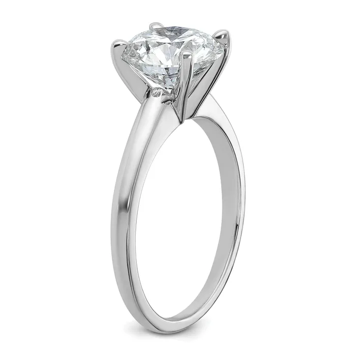 Rings 14k White Gold 3 Ct Certified Lab Grown Diamond VSSI G Round Solitaire Engagement Ring Goldia