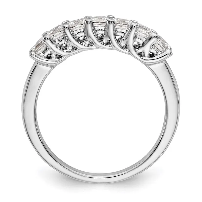 Rings 14K White Gold 7Stone Real Diamond Band Goldia