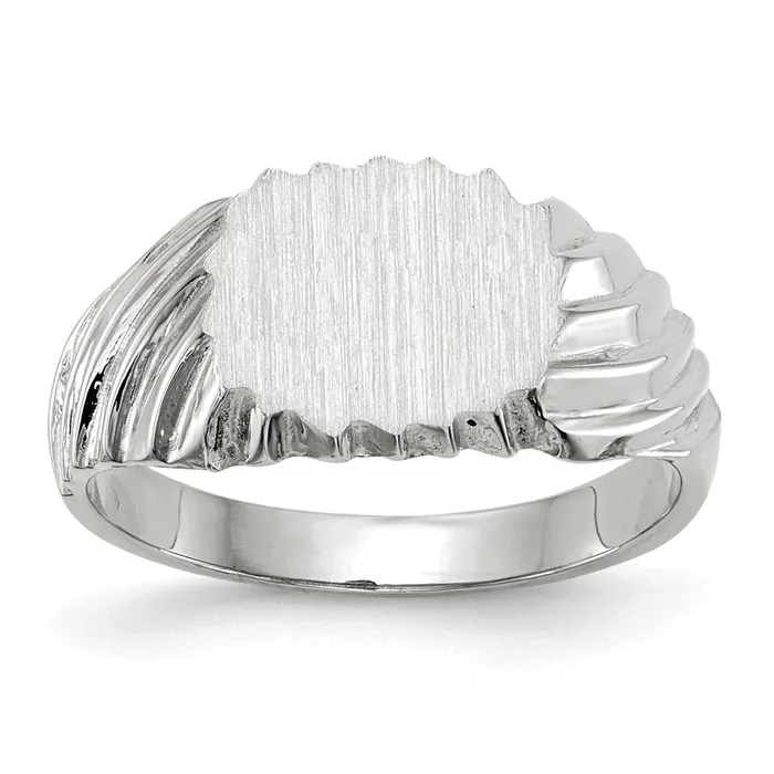Rings 14k White Gold Signet Ring Goldia