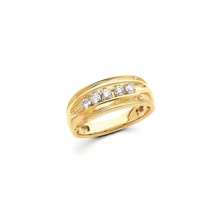 Rings 14K Yellow Gold AA Real Diamond Mens Band Goldiacom