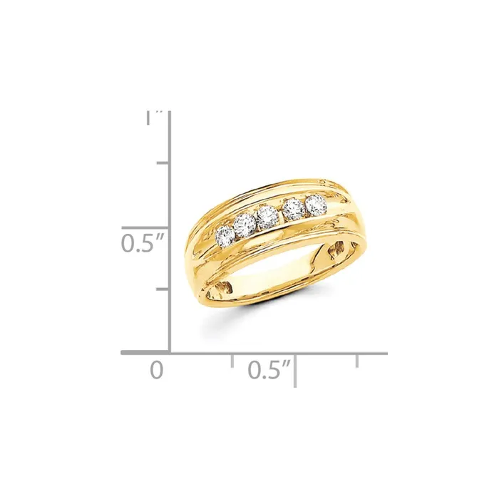 Rings 14K Yellow Gold AA Real Diamond Mens Band Goldiacom