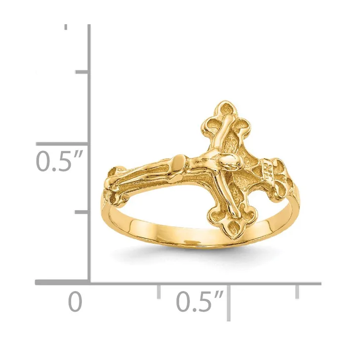 Rings 14K Yellow Gold Crucifix Ring Goldia