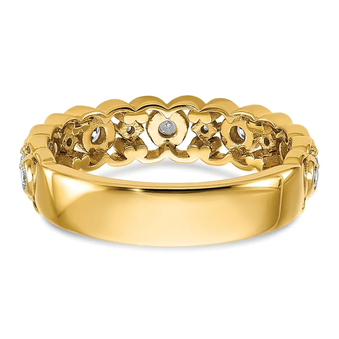 Rings 14k Yellow Gold Two Tone 14 Ct Lab Grown Diamond VSSI G Wedding Band Ring Goldia