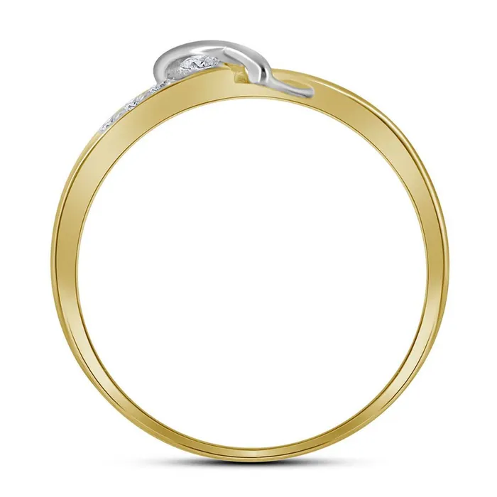 Rings gndatlanta 10k Yellow Gold Round Diamond Heart Ring 120 Cttw