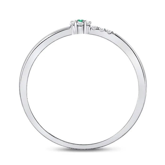 Rings gndatlanta 14kt White Gold Round Emerald Diamond Stackable Band Ring 120 Cttw