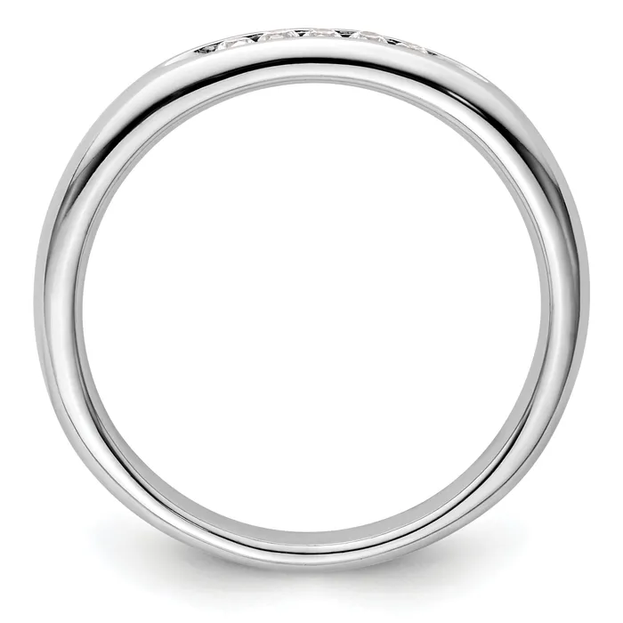 Rings Goldia 010ct CZ Solid Real 14K White Gold 5Stone Channel Wedding Band Ring