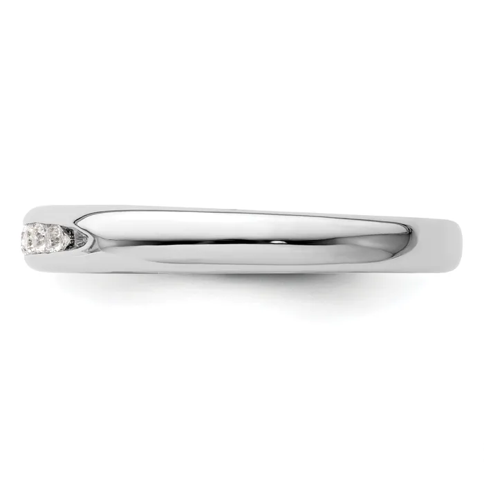 Rings Goldia 010ct CZ Solid Real 14K White Gold 5Stone Channel Wedding Band Ring