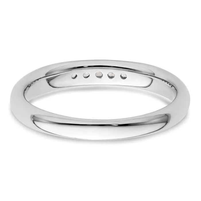 Rings Goldia 010ct CZ Solid Real 14K White Gold 5Stone Channel Wedding Band Ring
