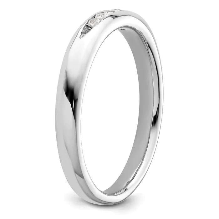 Rings Goldia 010ct CZ Solid Real 14K White Gold 5Stone Channel Wedding Band Ring