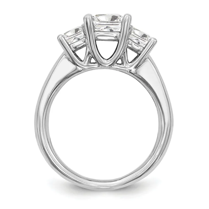 Rings Goldia 016ct CZ Solid Real 14K White Gold 3Stone Engagement Ring