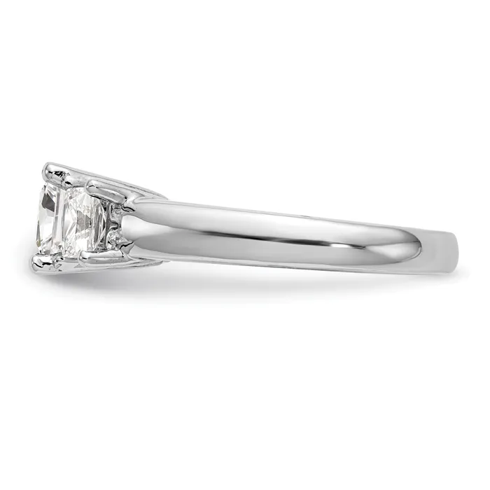 Rings Goldia 016ct CZ Solid Real 14K White Gold 3Stone Engagement Ring