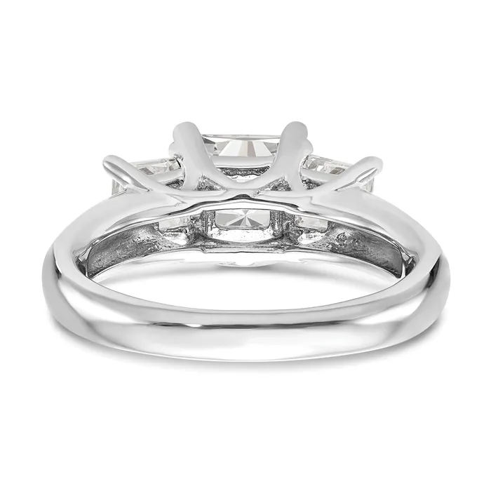 Rings Goldia 016ct CZ Solid Real 14K White Gold 3Stone Engagement Ring