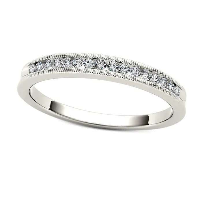 Rings Goldia 017 CT TW Natural Diamond Antique VintageStyle Stackable Band in Solid 10K White Gold Rings Goldia 017 CT TW Natural Diamond Antique VintageStyle Stackable Band in Solid 10K White Gold