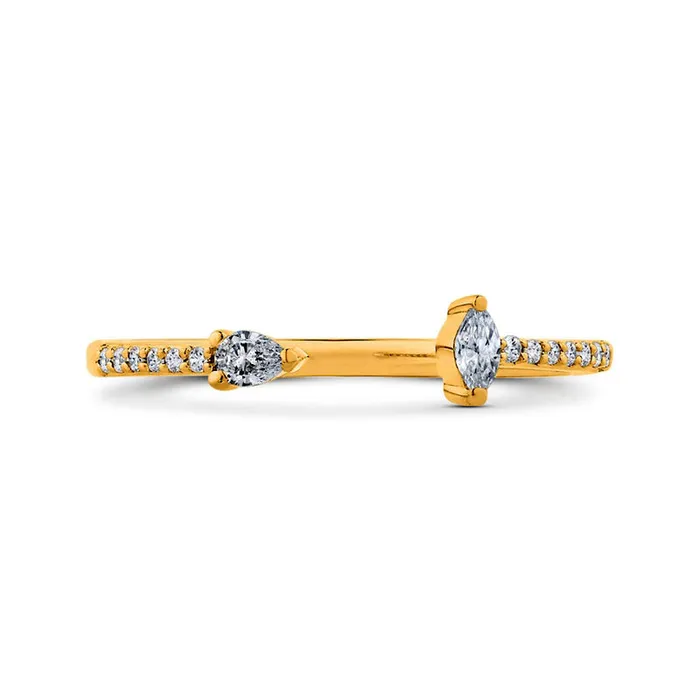 Rings Goldia 017 CT TW Natural Diamond MultiShape Open Ring in Solid 10K Yellow Gold Rings Goldia 017 CT TW Natural Diamond MultiShape Open Ring in Solid 10K Yellow Gold