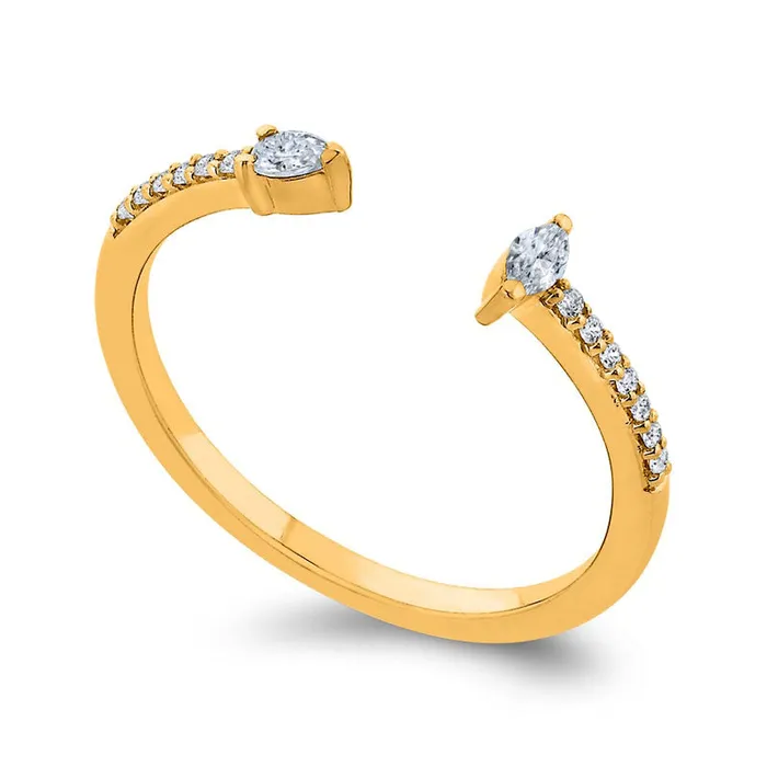 Rings Goldia 017 CT TW Natural Diamond MultiShape Open Ring in Solid 10K Yellow Gold Rings Goldia 017 CT TW Natural Diamond MultiShape Open Ring in Solid 10K Yellow Gold