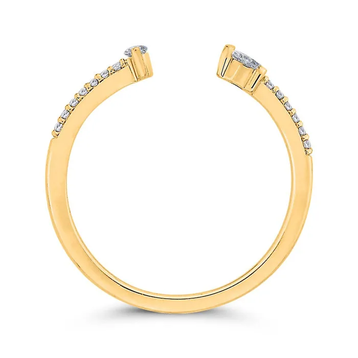 Rings Goldia 017 CT TW Natural Diamond MultiShape Open Ring in Solid 10K Yellow Gold Rings Goldia 017 CT TW Natural Diamond MultiShape Open Ring in Solid 10K Yellow Gold
