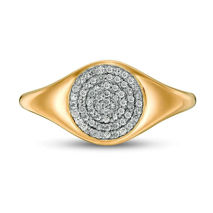 Rings Goldia 020 CT TW Composite Natural Diamond Signet Ring in Solid 14K Gold Rings Goldia 020 CT TW Composite Natural Diamond Signet Ring in Solid 14K Gold