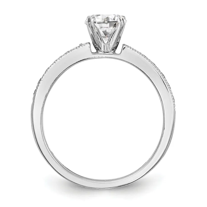 Rings Goldia 024ct CZ Solid Real 14K White Gold Peg Set Engagement Ring