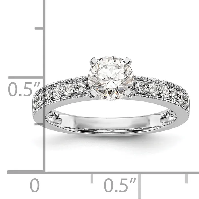 Rings Goldia 024ct CZ Solid Real 14K White Gold Peg Set Engagement Ring