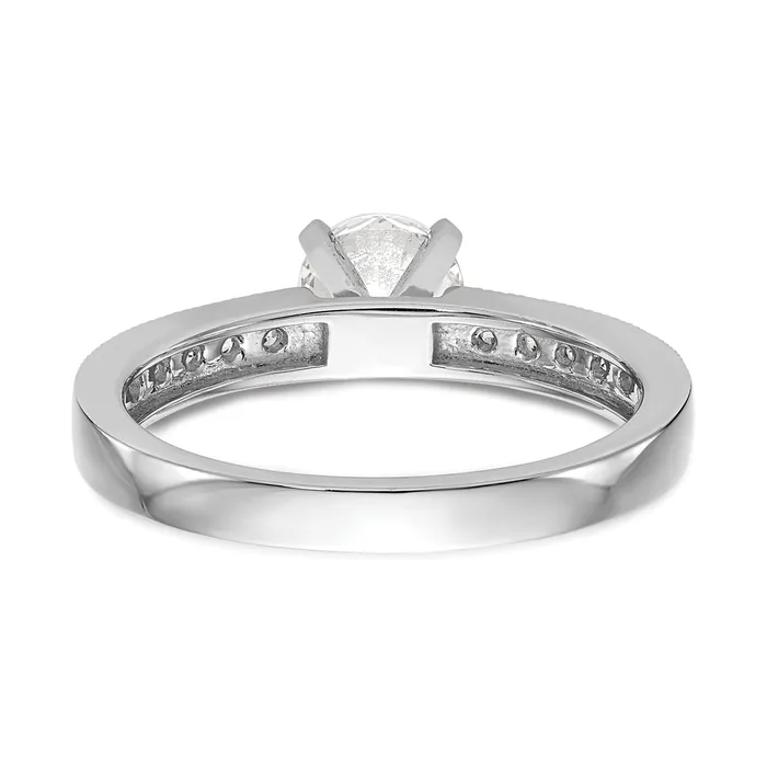 Rings Goldia 024ct CZ Solid Real 14K White Gold Peg Set Engagement Ring