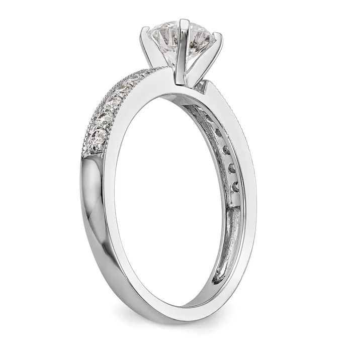 Rings Goldia 024ct CZ Solid Real 14K White Gold Peg Set Engagement Ring