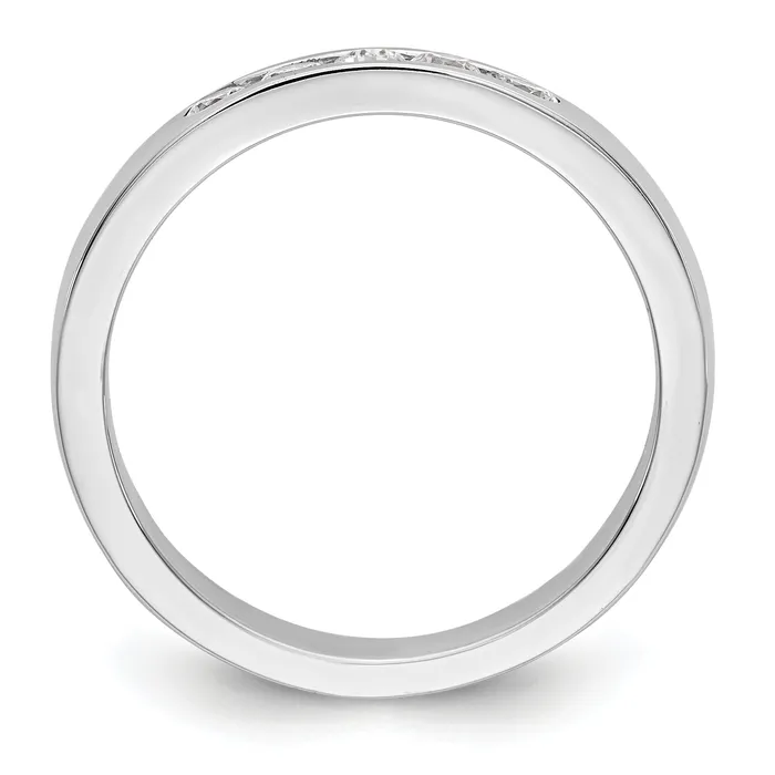 Rings Goldia 026ct CZ Solid Real 14K White Gold 5Stone Channel Wedding Band Ring
