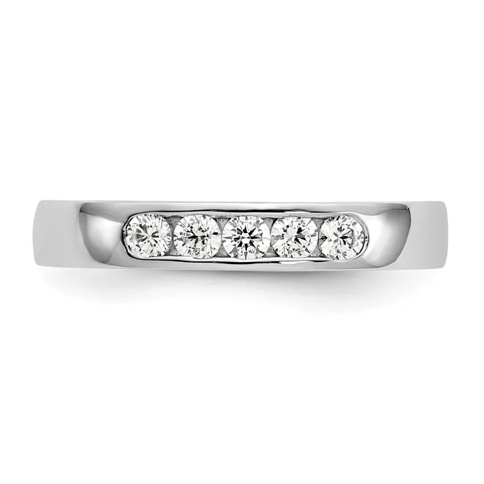 Rings Goldia 026ct CZ Solid Real 14K White Gold 5Stone Channel Wedding Band Ring