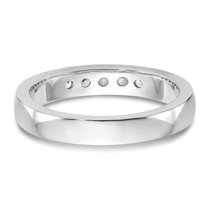 Rings Goldia 026ct CZ Solid Real 14K White Gold 5Stone Channel Wedding Band Ring