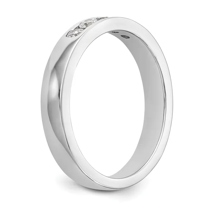 Rings Goldia 026ct CZ Solid Real 14K White Gold 5Stone Channel Wedding Band Ring