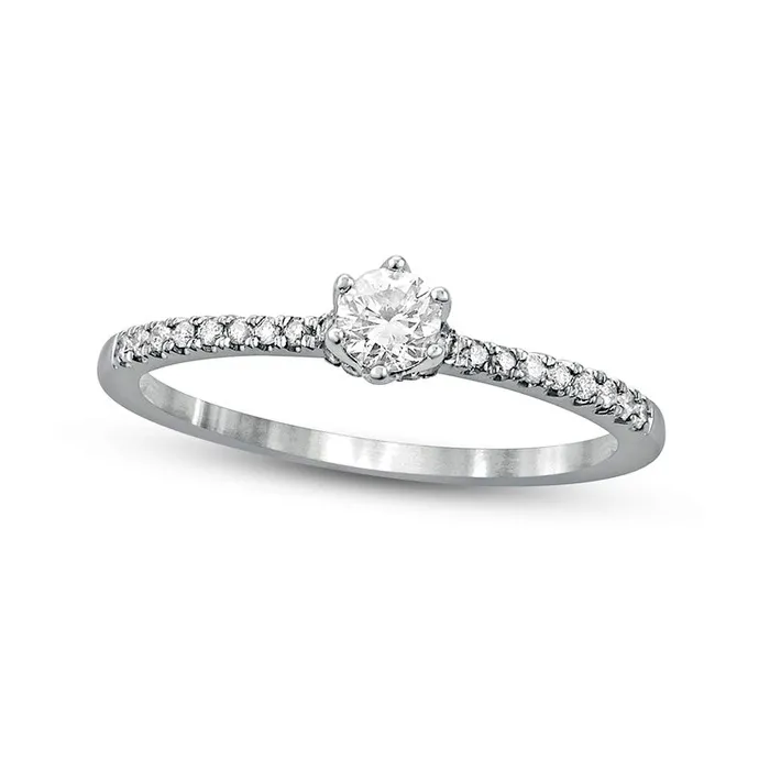 Rings Goldia 033 CT TW Natural Diamond Hidden Halo Engagement Ring in Solid 10K White Gold II2 Rings Goldia 033 CT TW Natural Diamond Hidden Halo Engagement Ring in Solid 10K White Gold II2