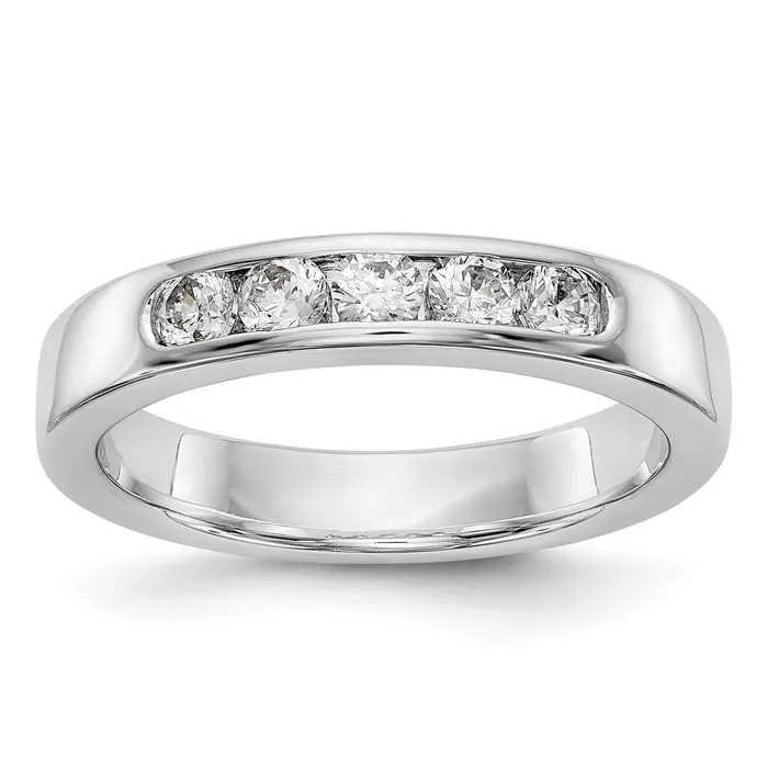 Rings Goldia 045ct CZ Solid Real 14K White Gold 5Stone Channel Wedding Band Ring Rings Goldia 045ct CZ Solid Real 14K White Gold 5Stone Channel Wedding Band Ring