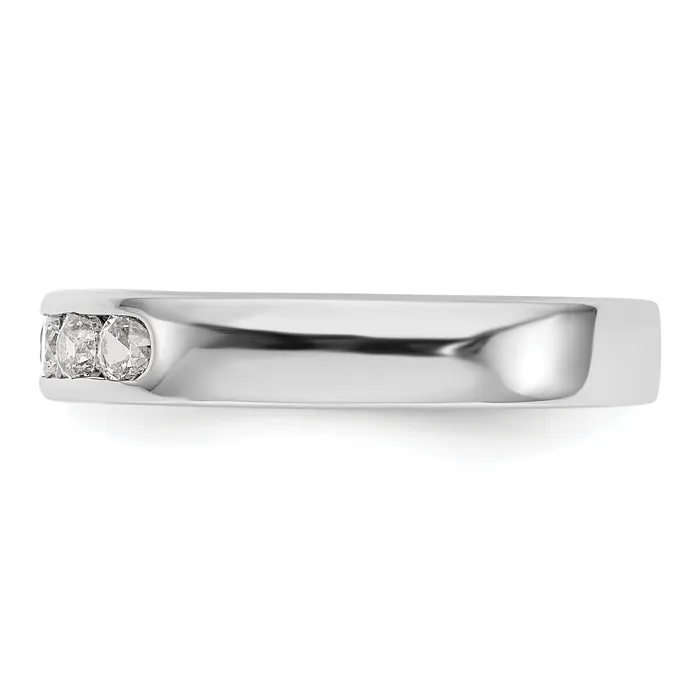 Rings Goldia 045ct CZ Solid Real 14K White Gold 5Stone Channel Wedding Band Ring