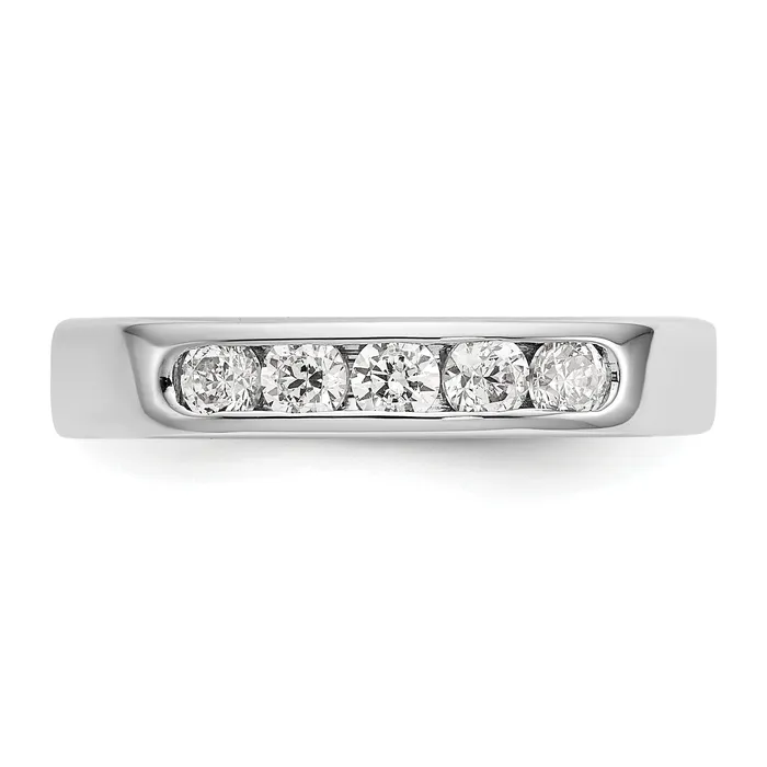 Rings Goldia 045ct CZ Solid Real 14K White Gold 5Stone Channel Wedding Band Ring