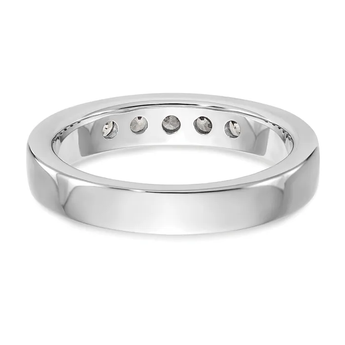 Rings Goldia 045ct CZ Solid Real 14K White Gold 5Stone Channel Wedding Band Ring