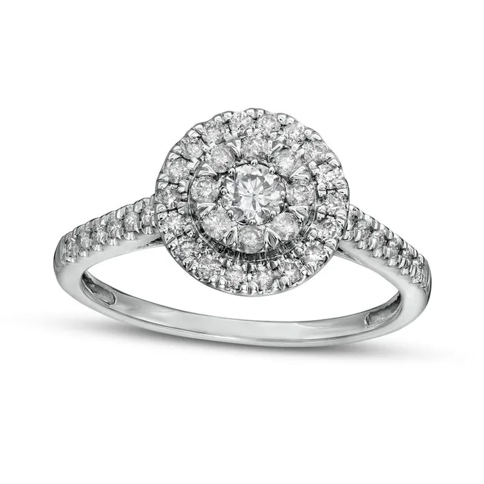 Rings Goldia 050 CT TW Composite Natural Diamond Frame Engagement Ring in Solid 10K White Gold Rings Goldia 050 CT TW Composite Natural Diamond Frame Engagement Ring in Solid 10K White Gold