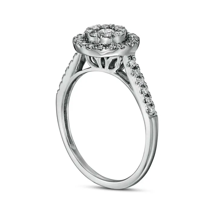 Rings Goldia 050 CT TW Composite Natural Diamond Frame Engagement Ring in Solid 10K White Gold Rings Goldia 050 CT TW Composite Natural Diamond Frame Engagement Ring in Solid 10K White Gold