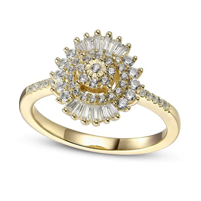Rings Goldia 050 CT TW Composite Natural Diamond Shadow Frame Ring in Solid 10K Yellow Gold Rings Goldia 050 CT TW Composite Natural Diamond Shadow Frame Ring in Solid 10K Yellow Gold