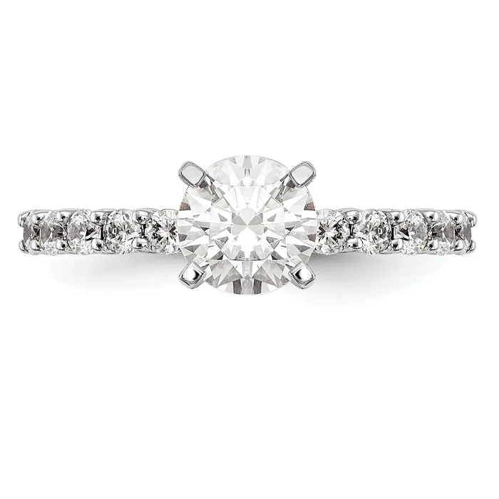 Rings Goldia 050ct CZ Solid Real 14K White Gold Peg Set Engagement Ring