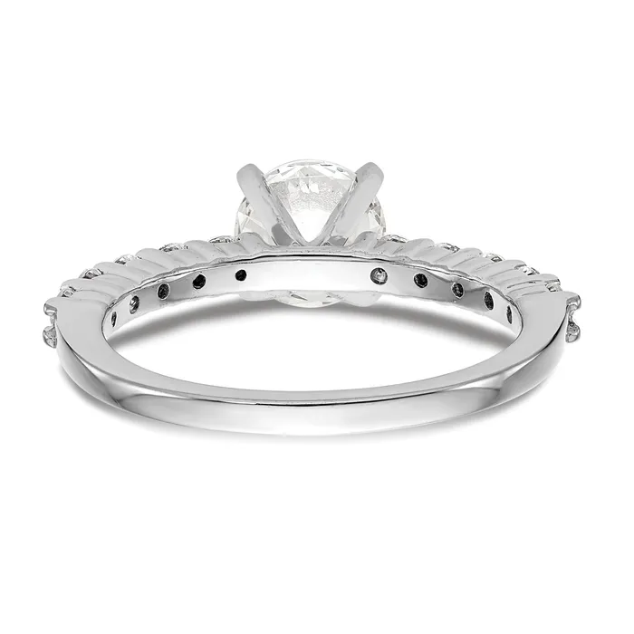 Rings Goldia 050ct CZ Solid Real 14K White Gold Peg Set Engagement Ring