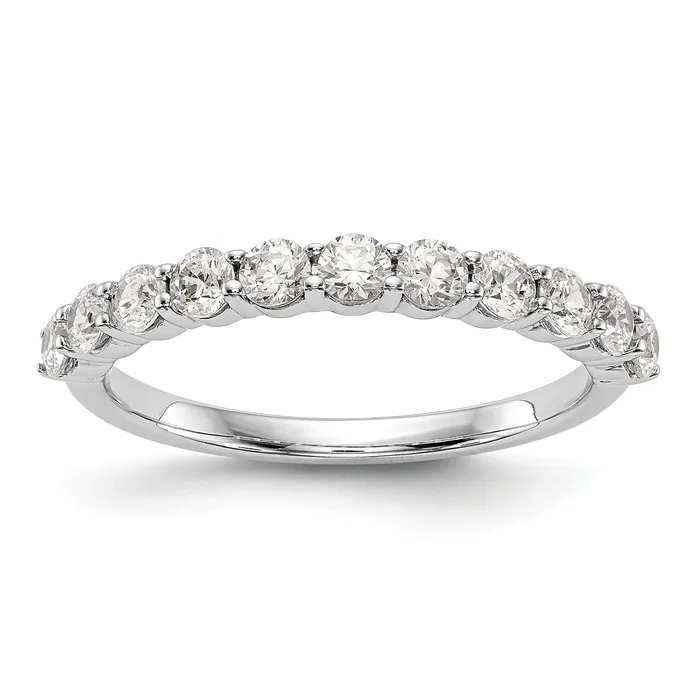 Rings Goldia 075ct CZ Solid Real 14K White Gold 11Stone Wedding Band Ring