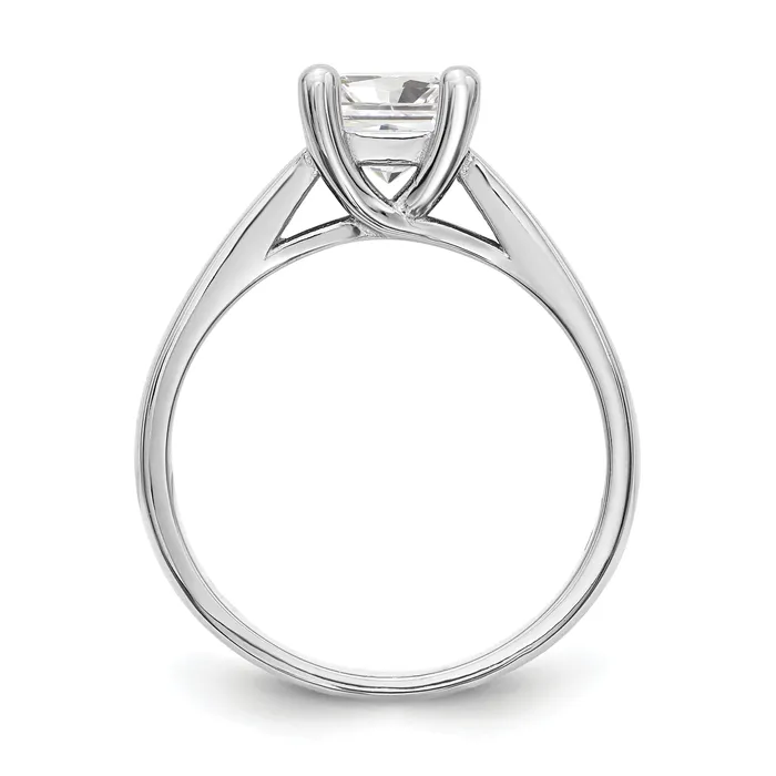 Rings Goldia 075ct CZ Solid Real 14k White Gold Square Solitaire Engagement Ring