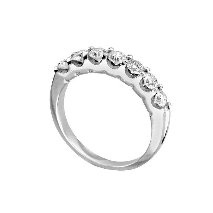Rings Goldia 10 CT TW Natural Diamond Seven Stone Wedding Band in Solid 14K White Gold Rings Goldia 10 CT TW Natural Diamond Seven Stone Wedding Band in Solid 14K White Gold