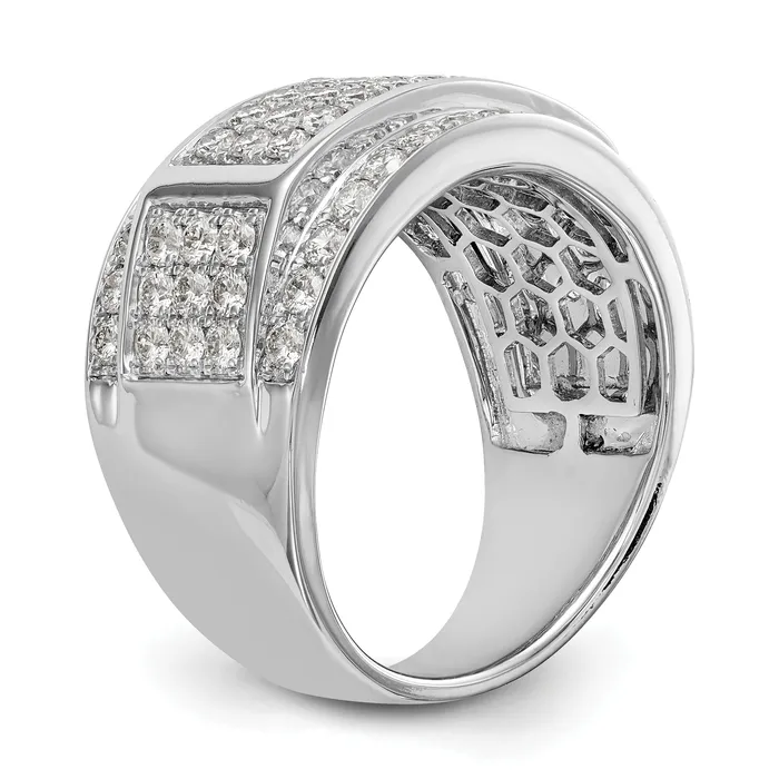 Rings Goldia 10k White Gold 2 Ct Lab Grown Diamond VSSI G Mens Ring