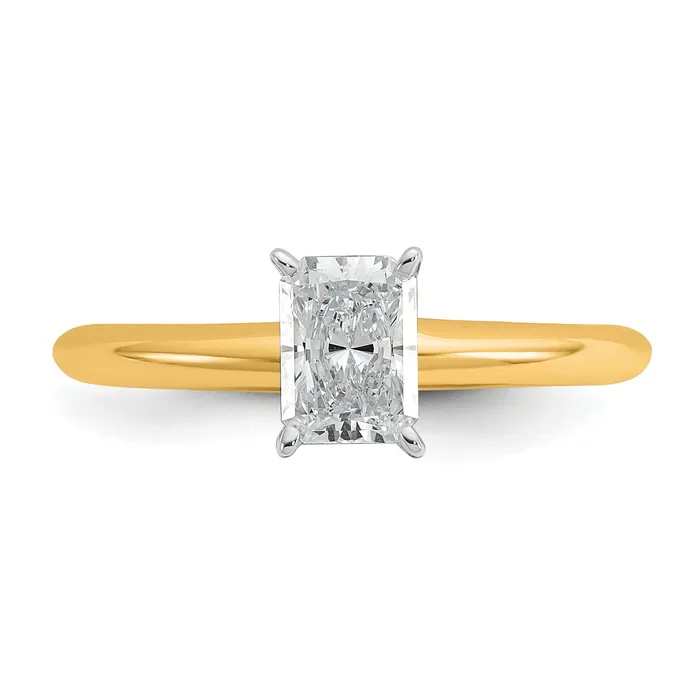 Rings Goldia 14k Twotone 34 Ct Certified Lab Grown Diamond VSSI G Radiant Solitare Engagement Ring