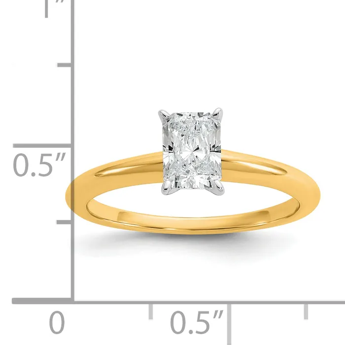 Rings Goldia 14k Twotone 34 Ct Certified Lab Grown Diamond VSSI G Radiant Solitare Engagement Ring