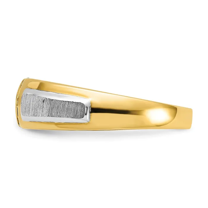 Rings Goldia 14k Twotone Gold Mens Polished and Satin 18 carat Diamond Complete Ring