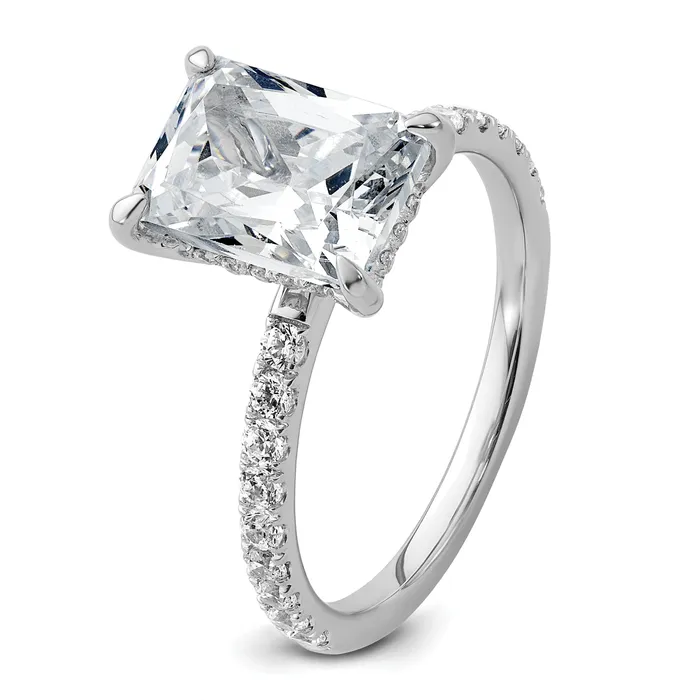 Rings Goldia 14k White Gold 110 Ct Lab Grown Diamond VSSI G 3 Ct center Flair Round Engagement Ring