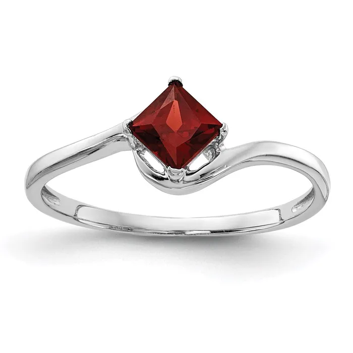 Rings Goldia 14k White Gold 4mm Princess Cut Garnet ring