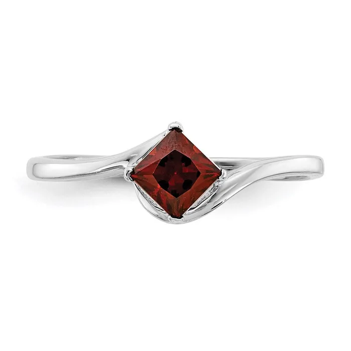 Rings Goldia 14k White Gold 4mm Princess Cut Garnet ring